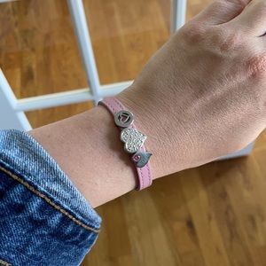 Pink Leather Bracelet